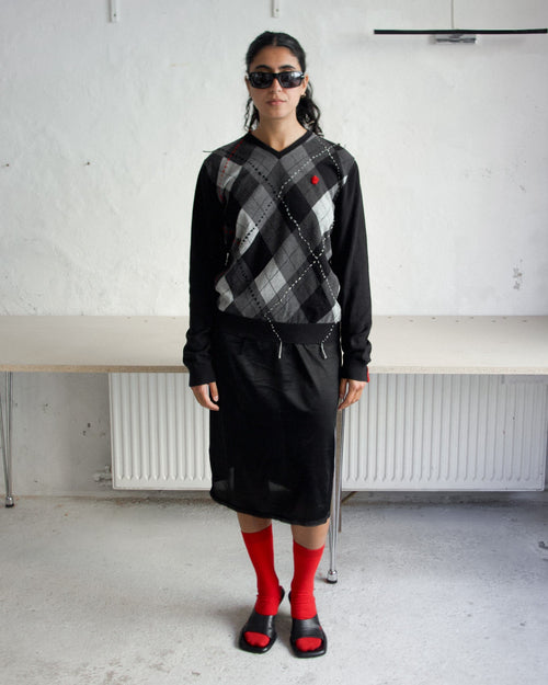 BLACK ARGYLE KNIT Studio Stars
