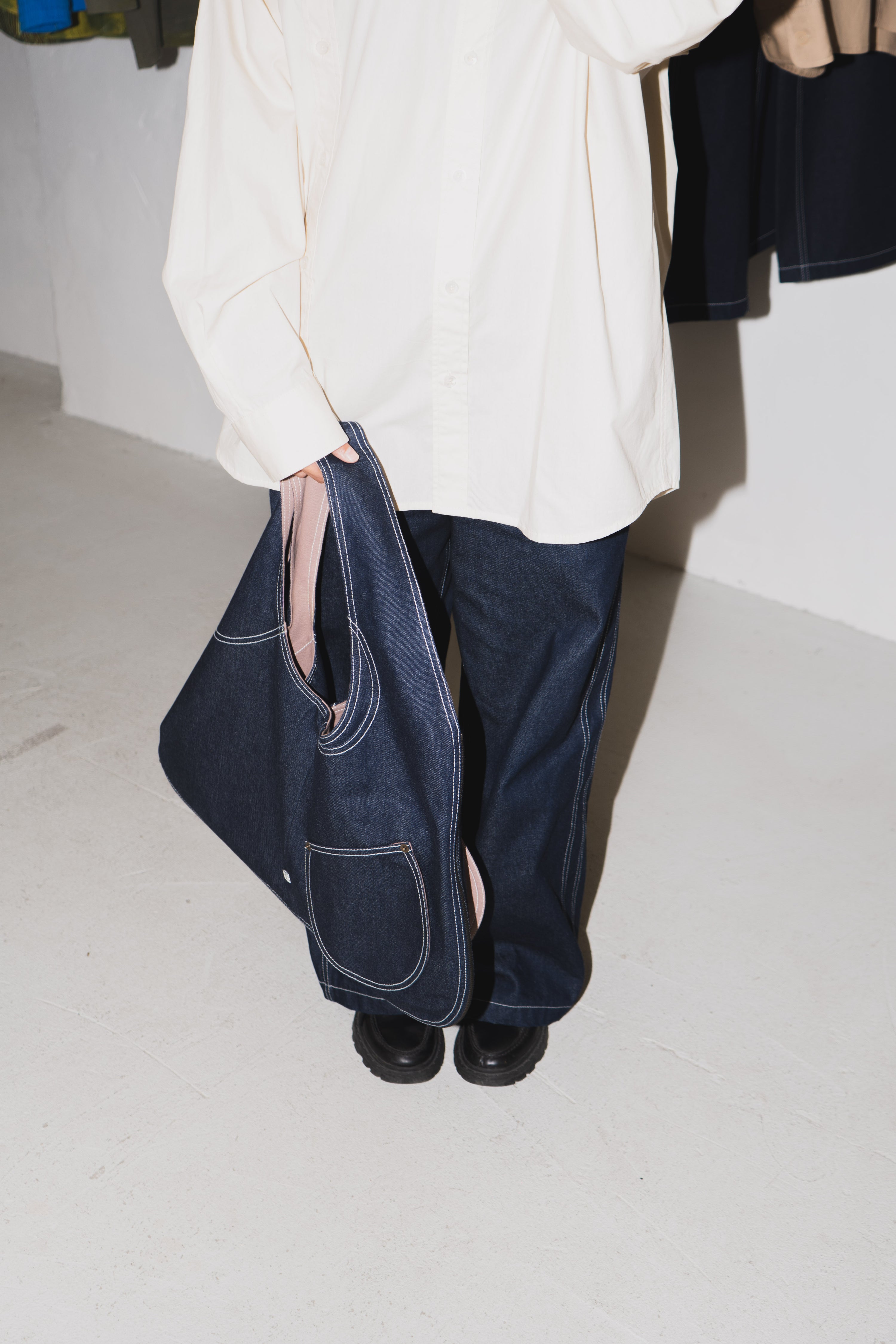 TOTE VEST DENIM & DUSTY ROSE Khe.hanoi
