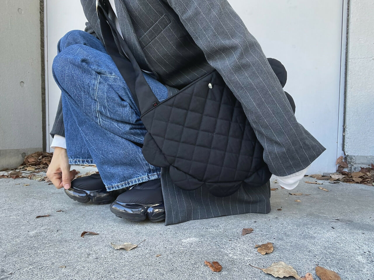 NYLON QUILTING SCALLOP BAG Keiyamaguchi works