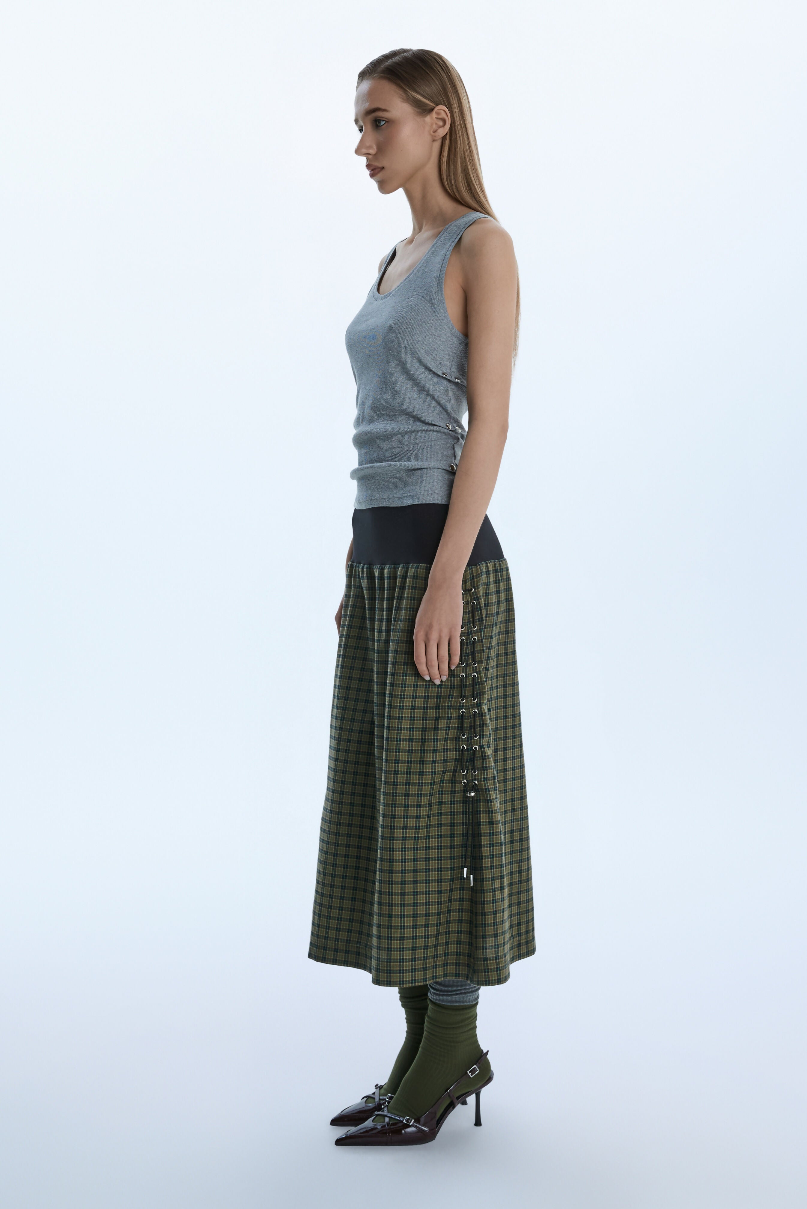 DRAPE SKIRT / GREEN Liepa Aliukaite