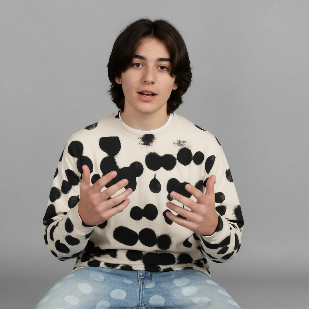 NO EYES POLKA TEE Pattern Chineso