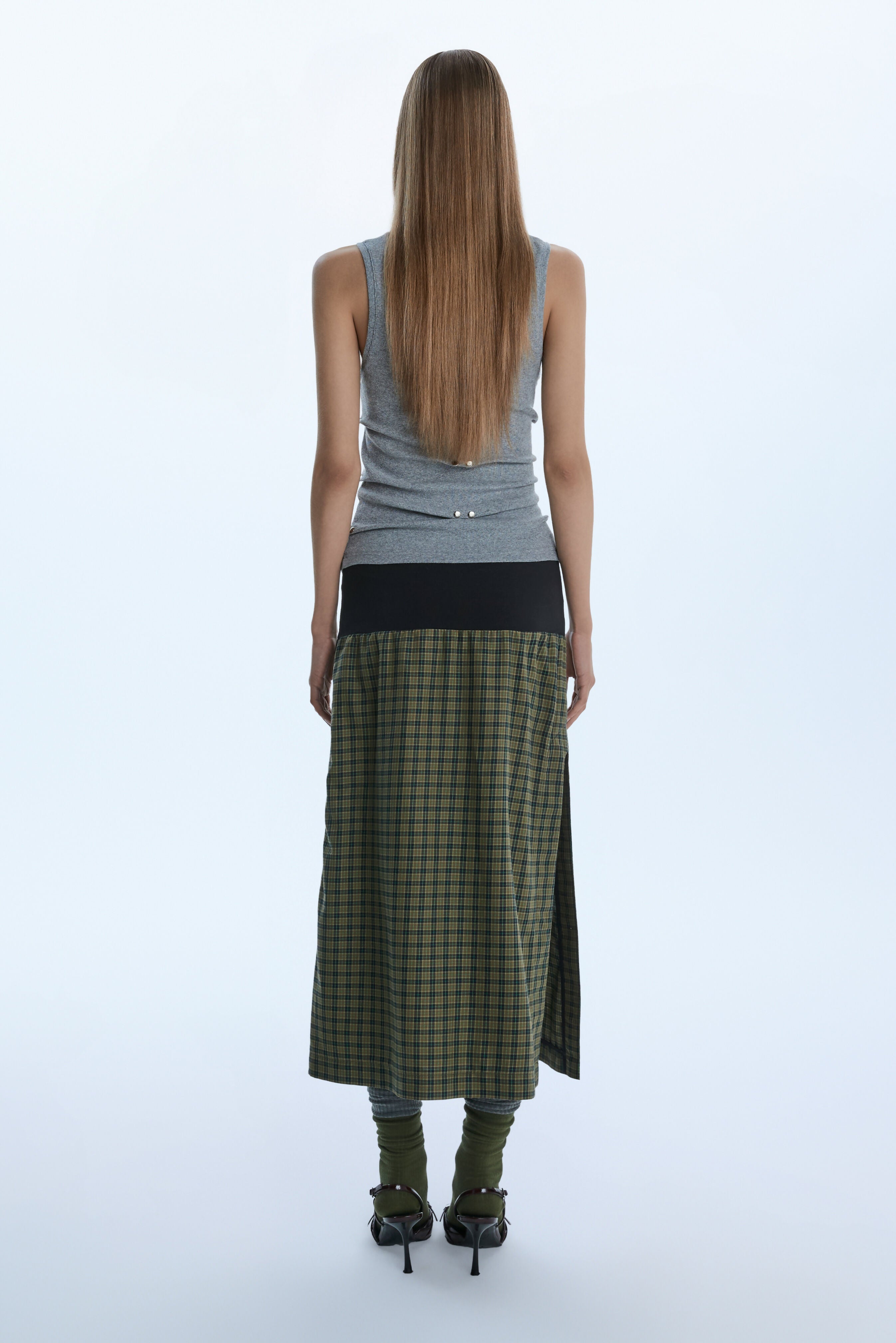 DRAPE SKIRT / GREEN Liepa Aliukaite