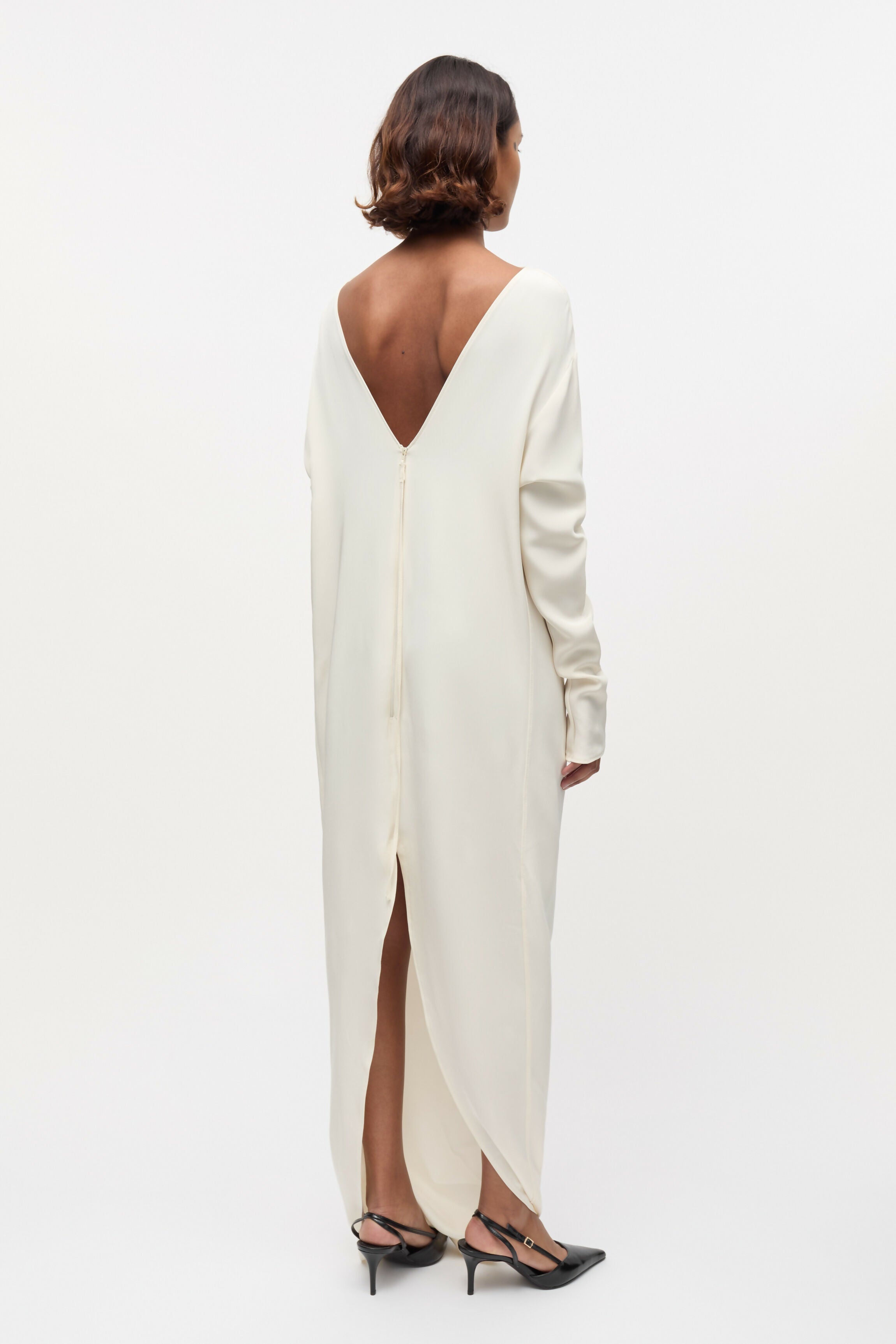 Open-Back Dress, White Taus