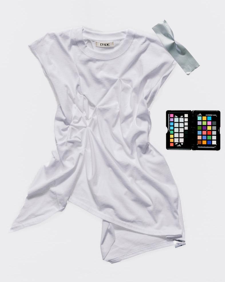 006-C-13 Asymmetrical White T-shirt Studio Stars