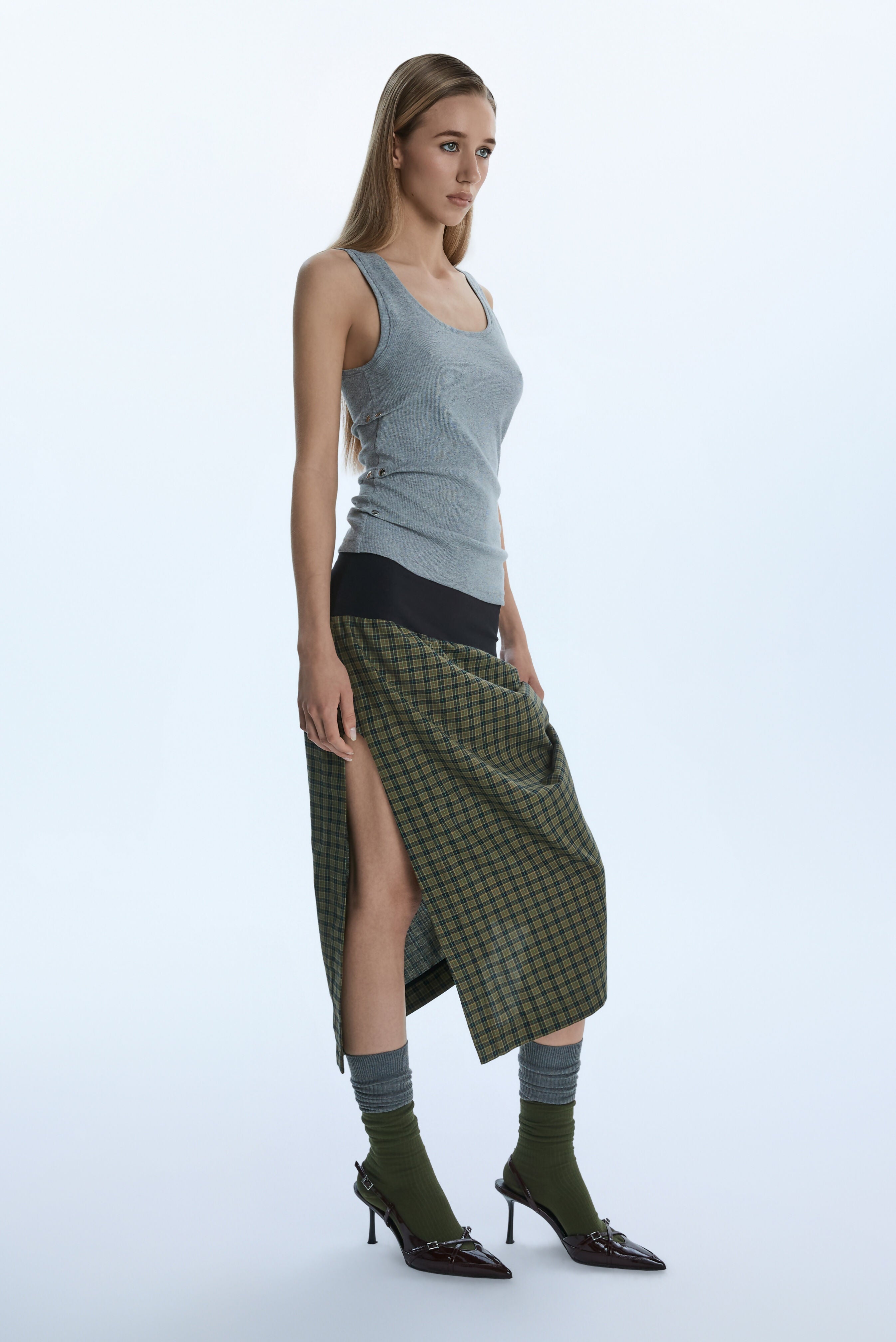 DRAPE SKIRT / GREEN Liepa Aliukaite