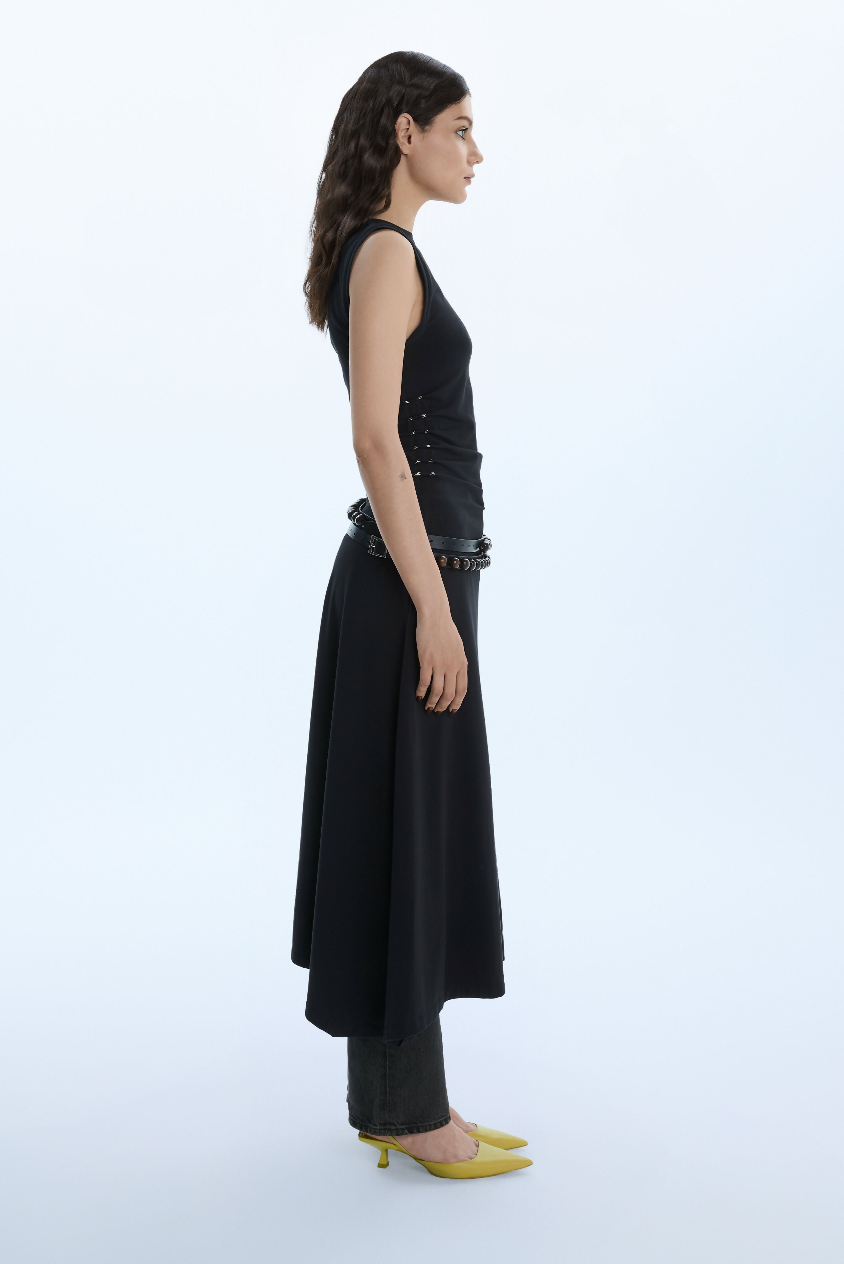 STUDDED LONG DRESS / BLACK Liepa Aliukaite