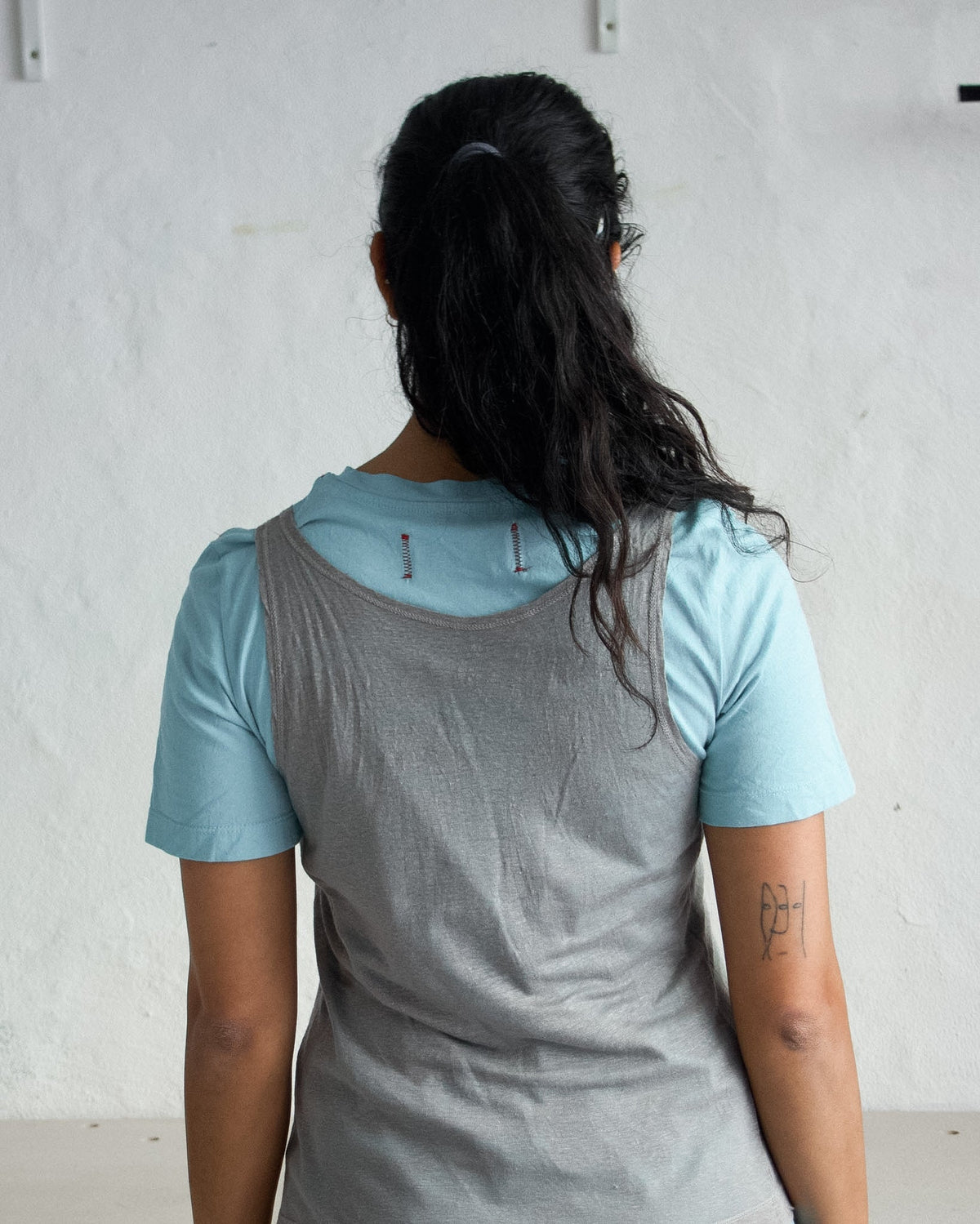 BLUE LAYERED T-SHIRT Re;incarnated