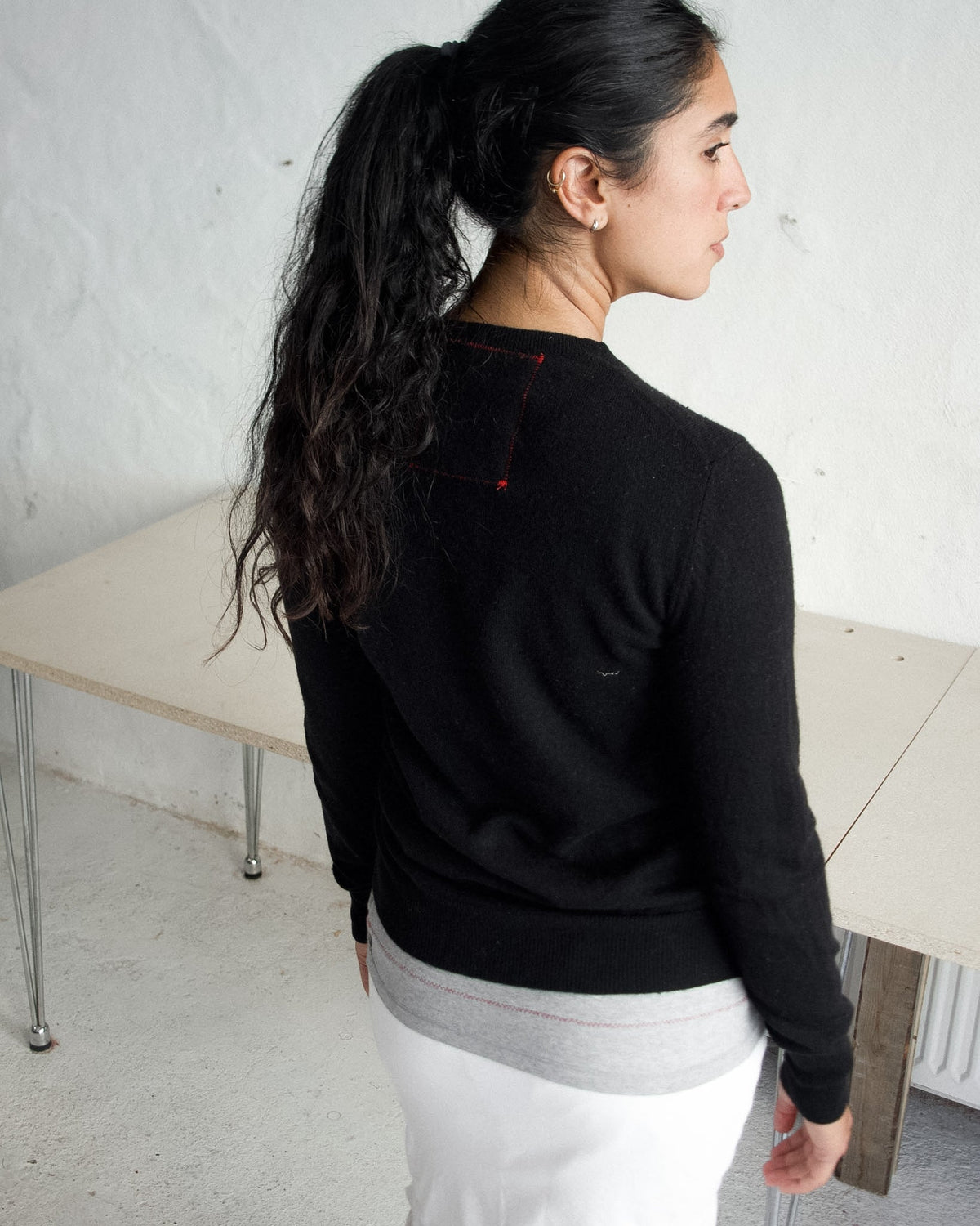 BLACK EMBROIDERY KNIT Re;incarnated