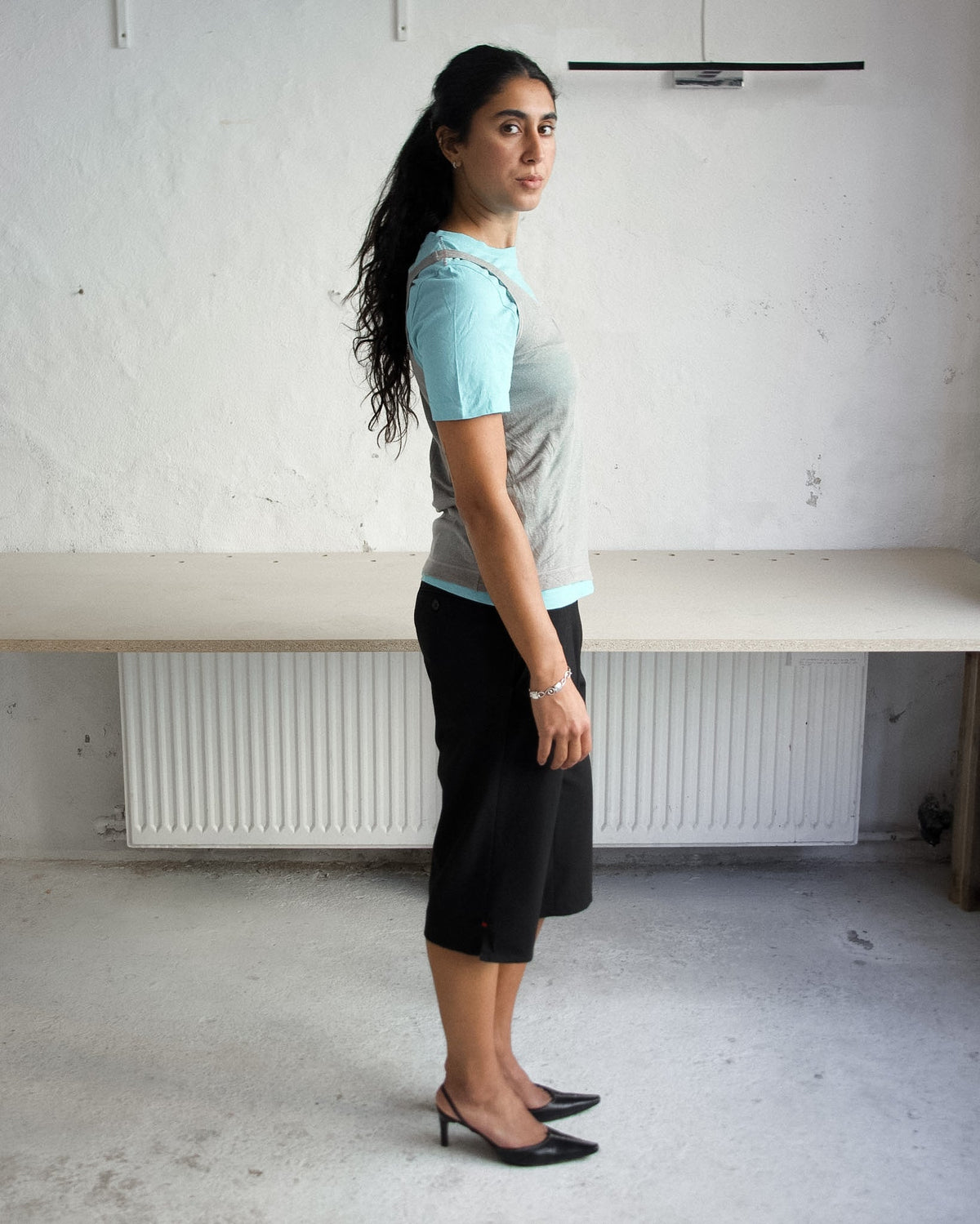 BLUE LAYERED T-SHIRT Re;incarnated