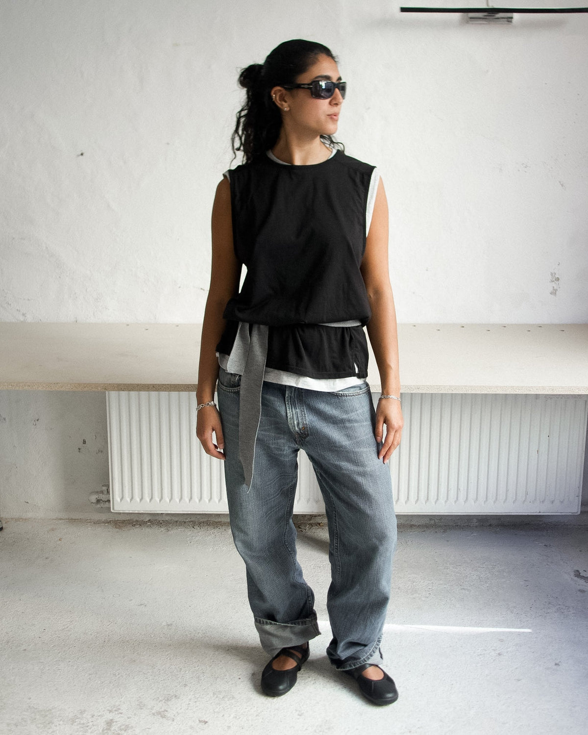 BLACK/GREY JERSEY TOP Studio Stars