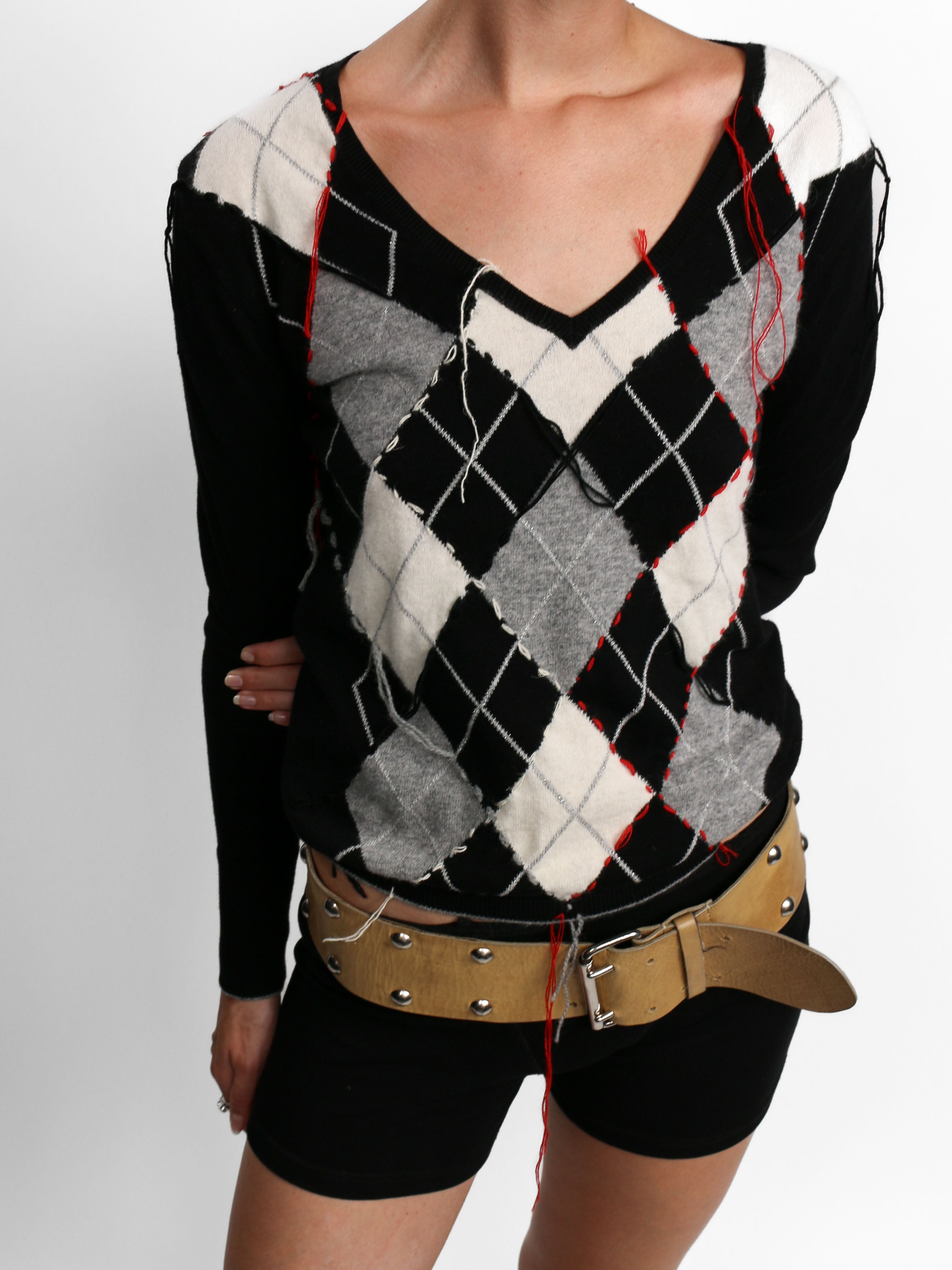 BLACK ARGYLE KNIT Studio Stars
