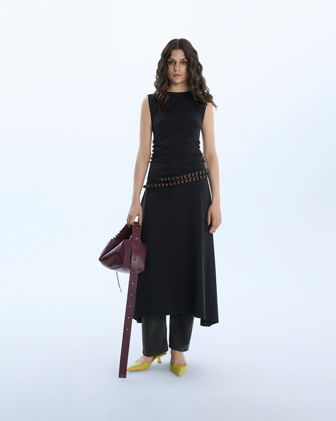 STUDDED LONG DRESS / BLACK Liepa Aliukaite