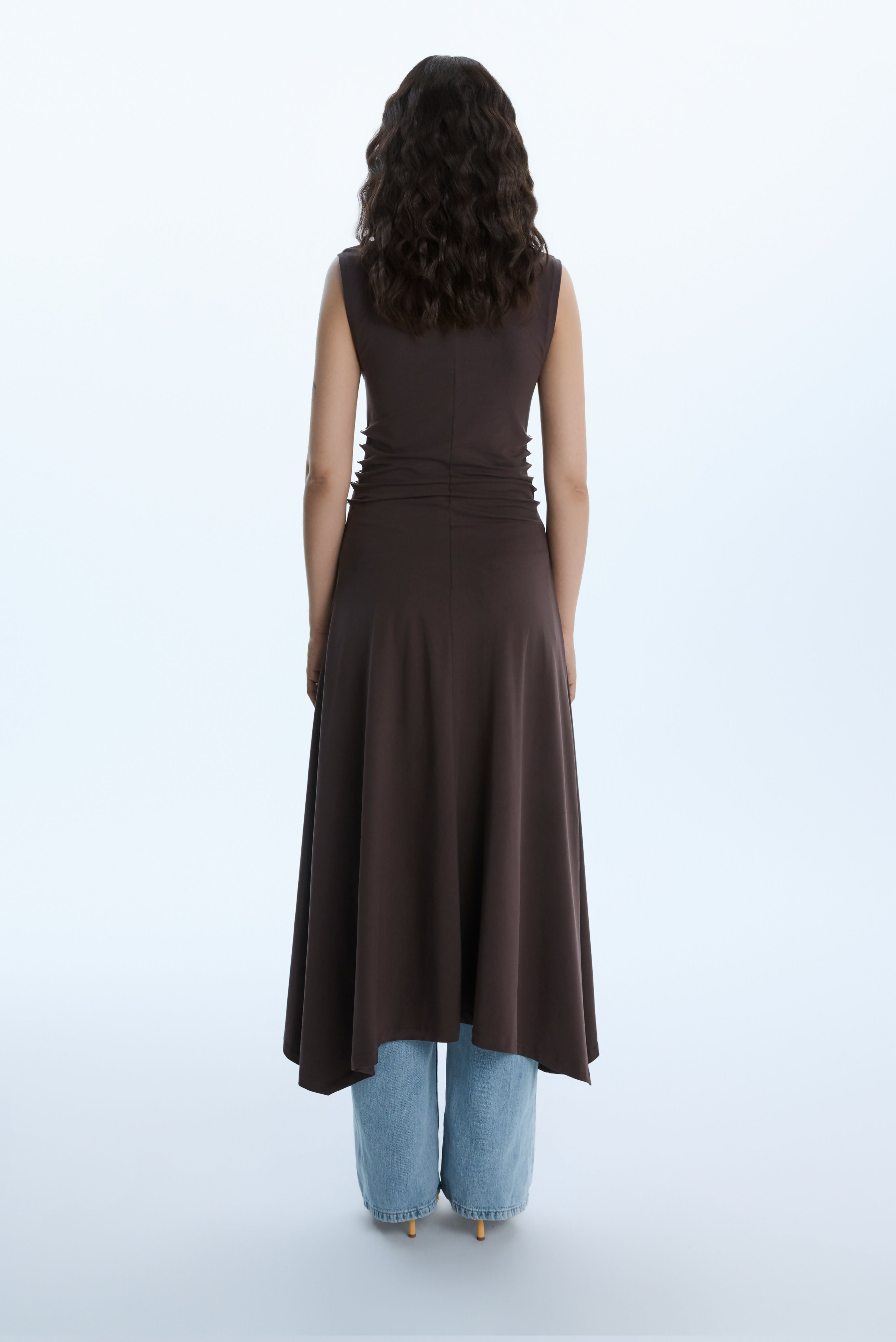 STUDDED LONG DRESS / BROWN Liepa Aliukaite