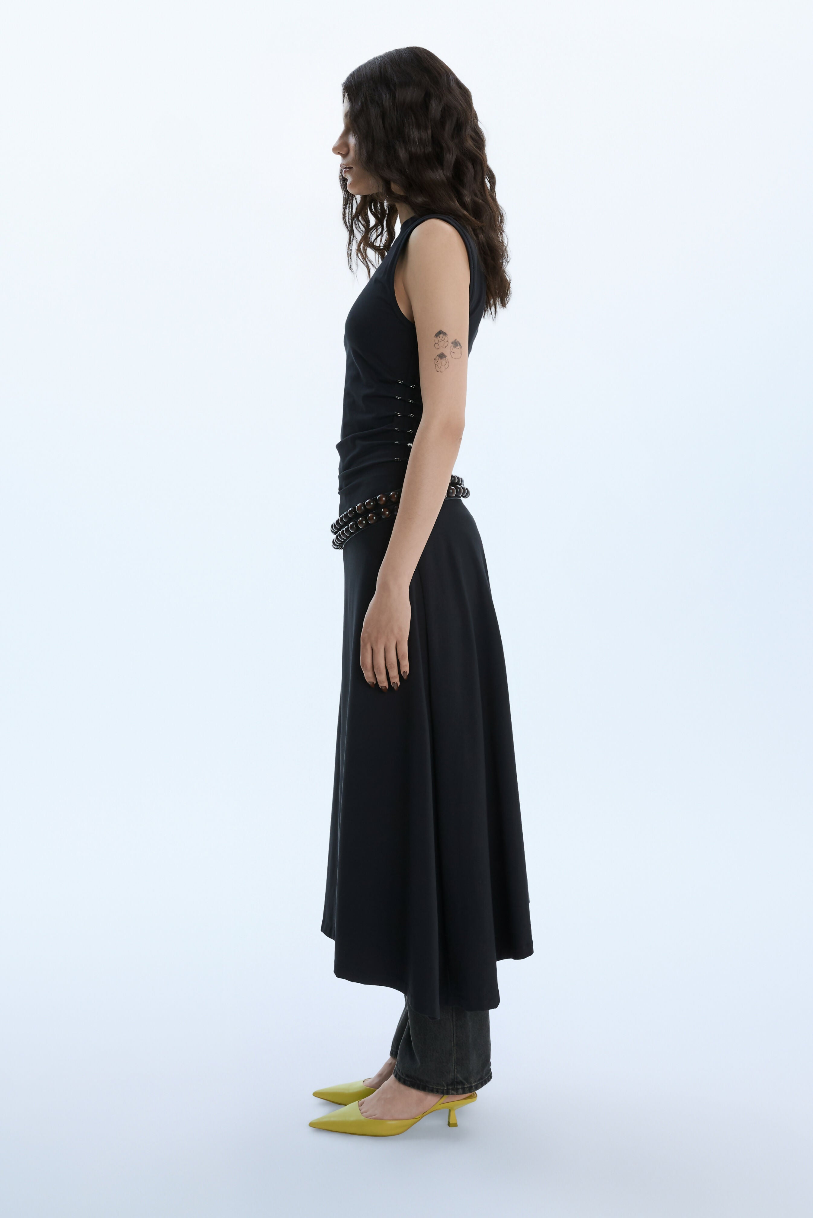 STUDDED LONG DRESS / BLACK Liepa Aliukaite
