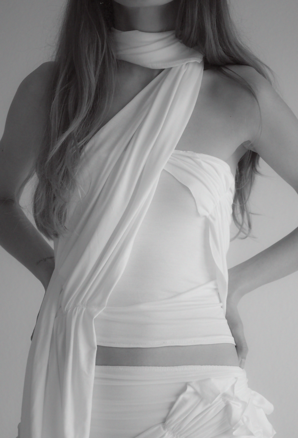 Draped top with scarf Mautou