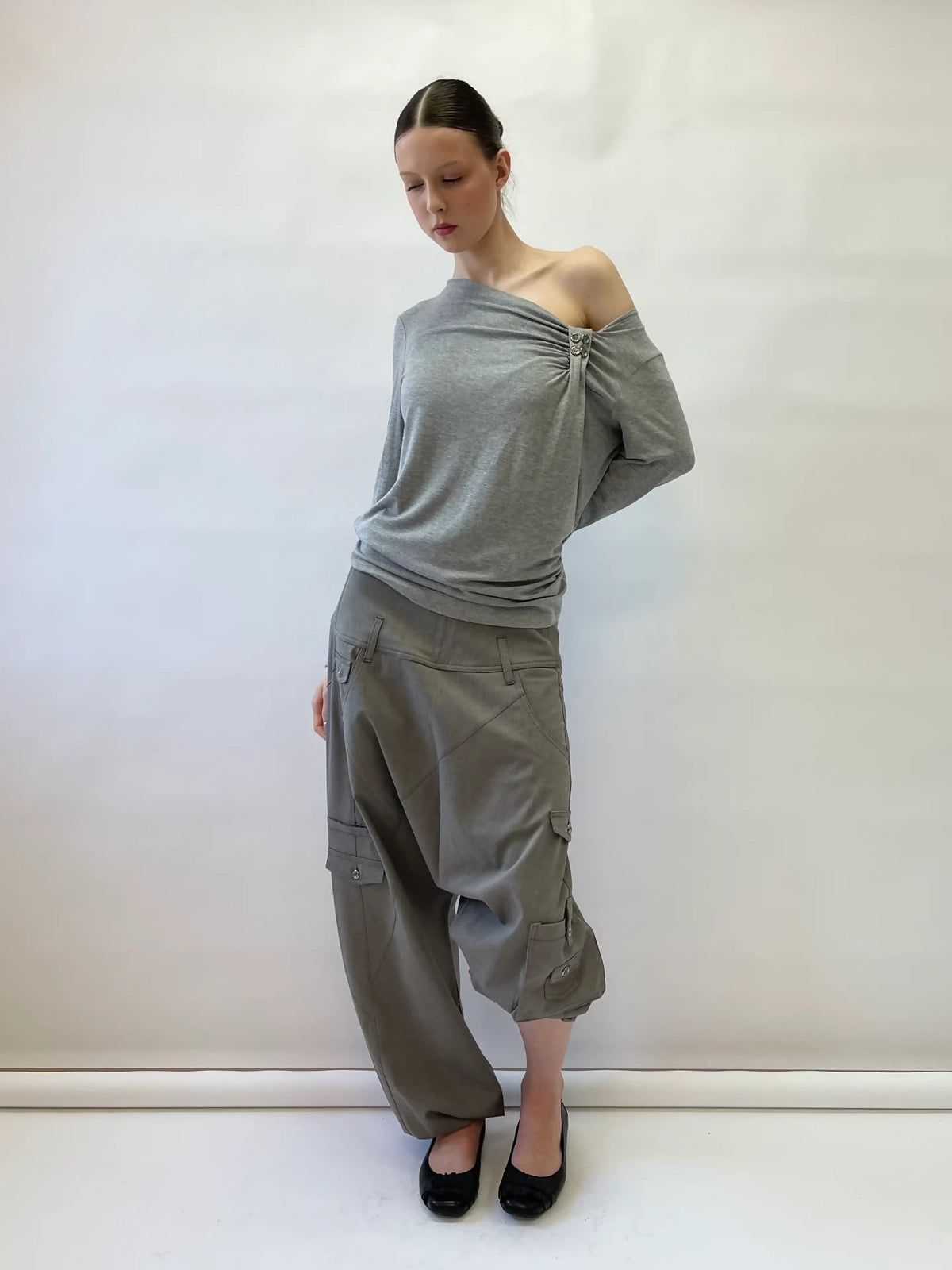 CROTCH TROUSERS LIGHT GRAY Studio Stars