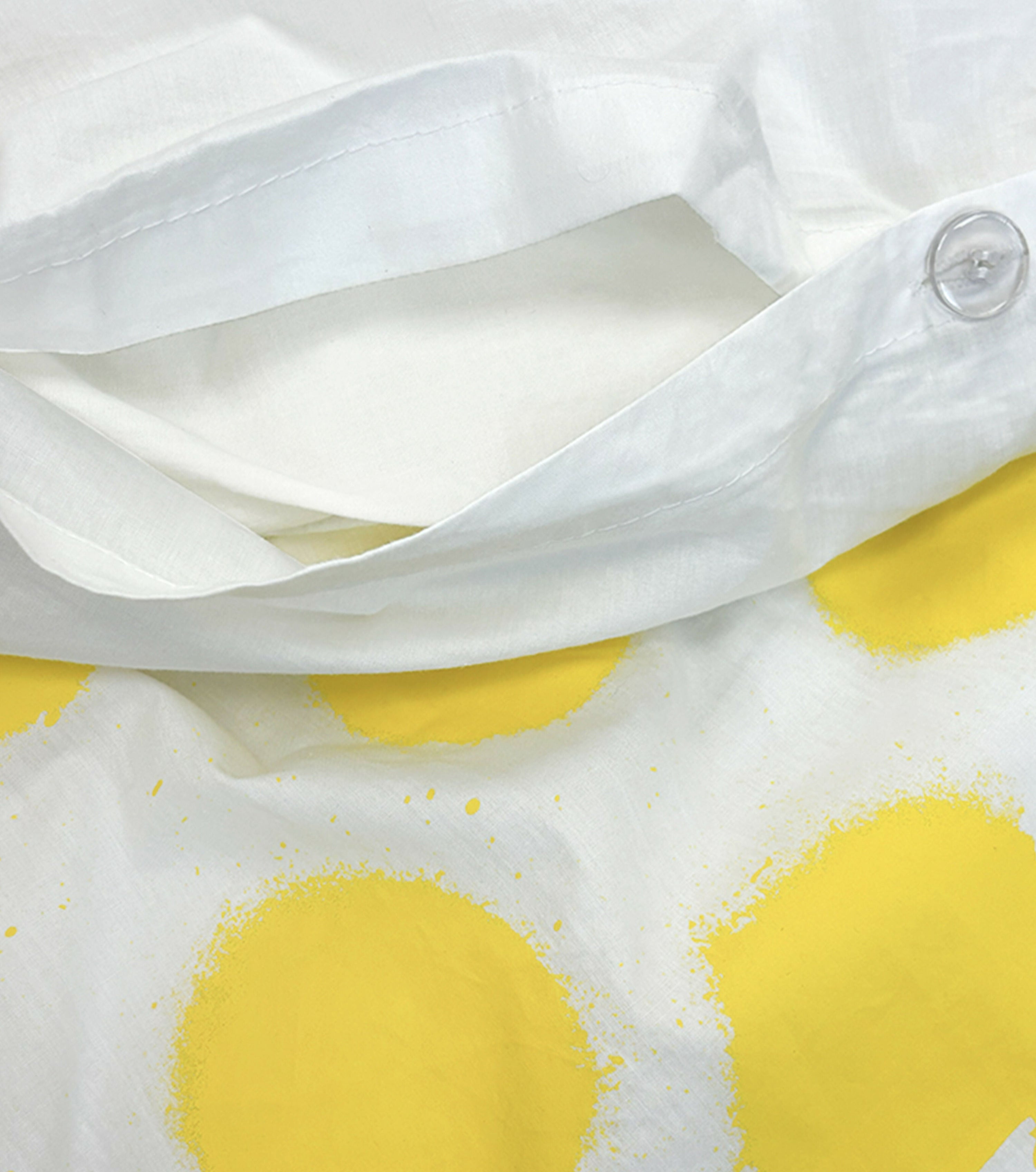 White / Yellow Polka Duvet Studio Stars
