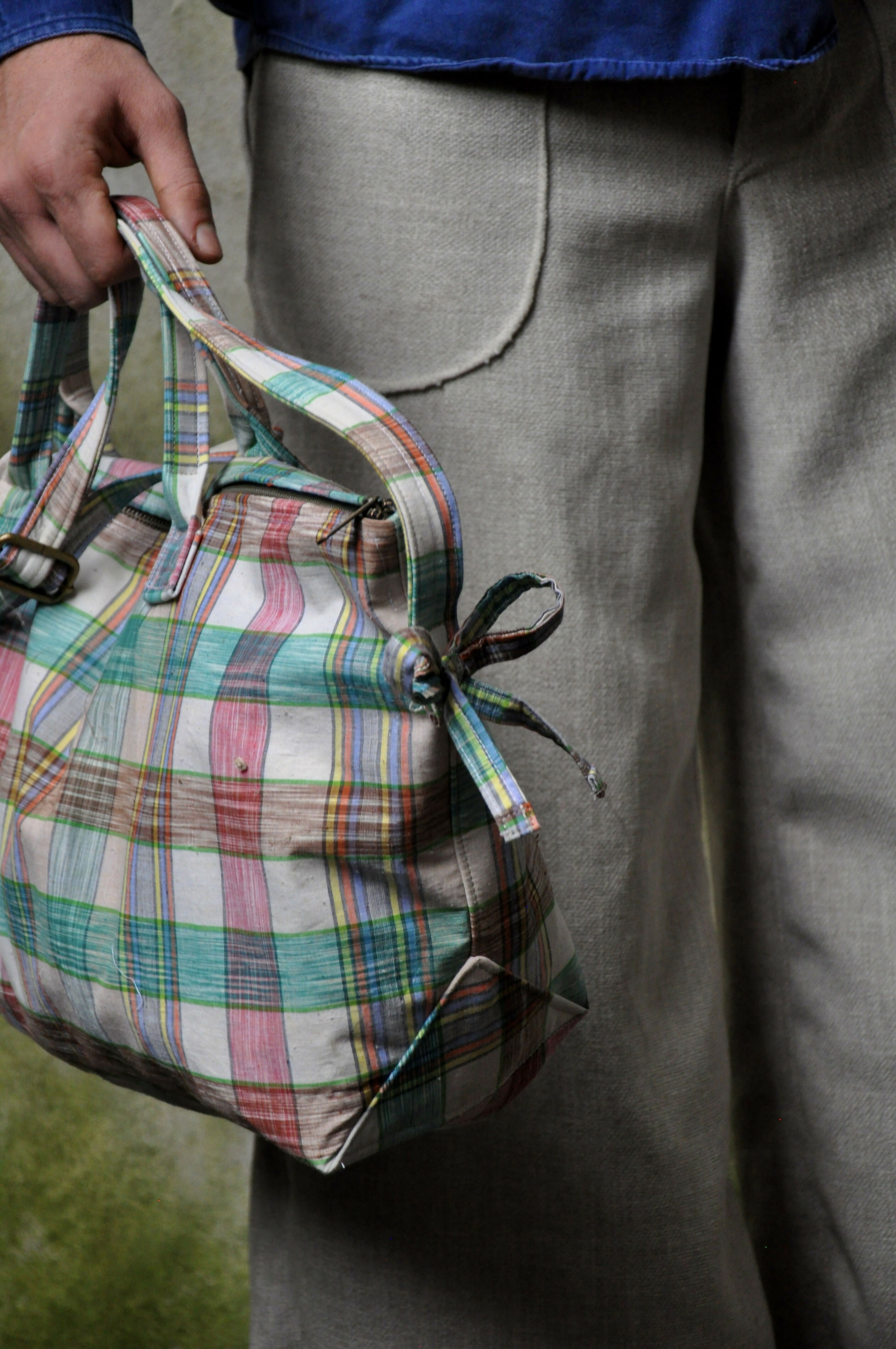 Cotton Madras Bow Tote – 1718 Studio Stars