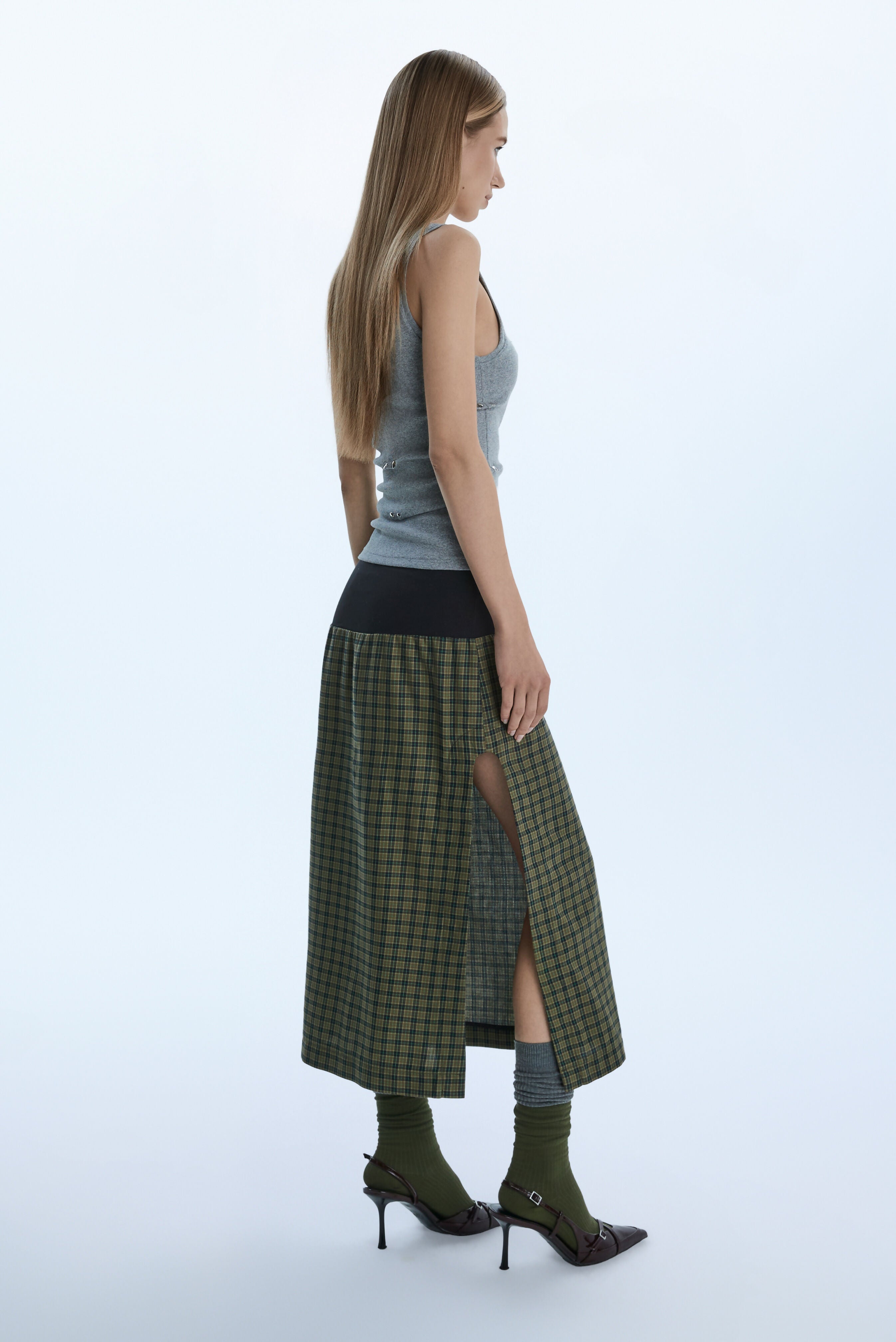 DRAPE SKIRT / GREEN Liepa Aliukaite