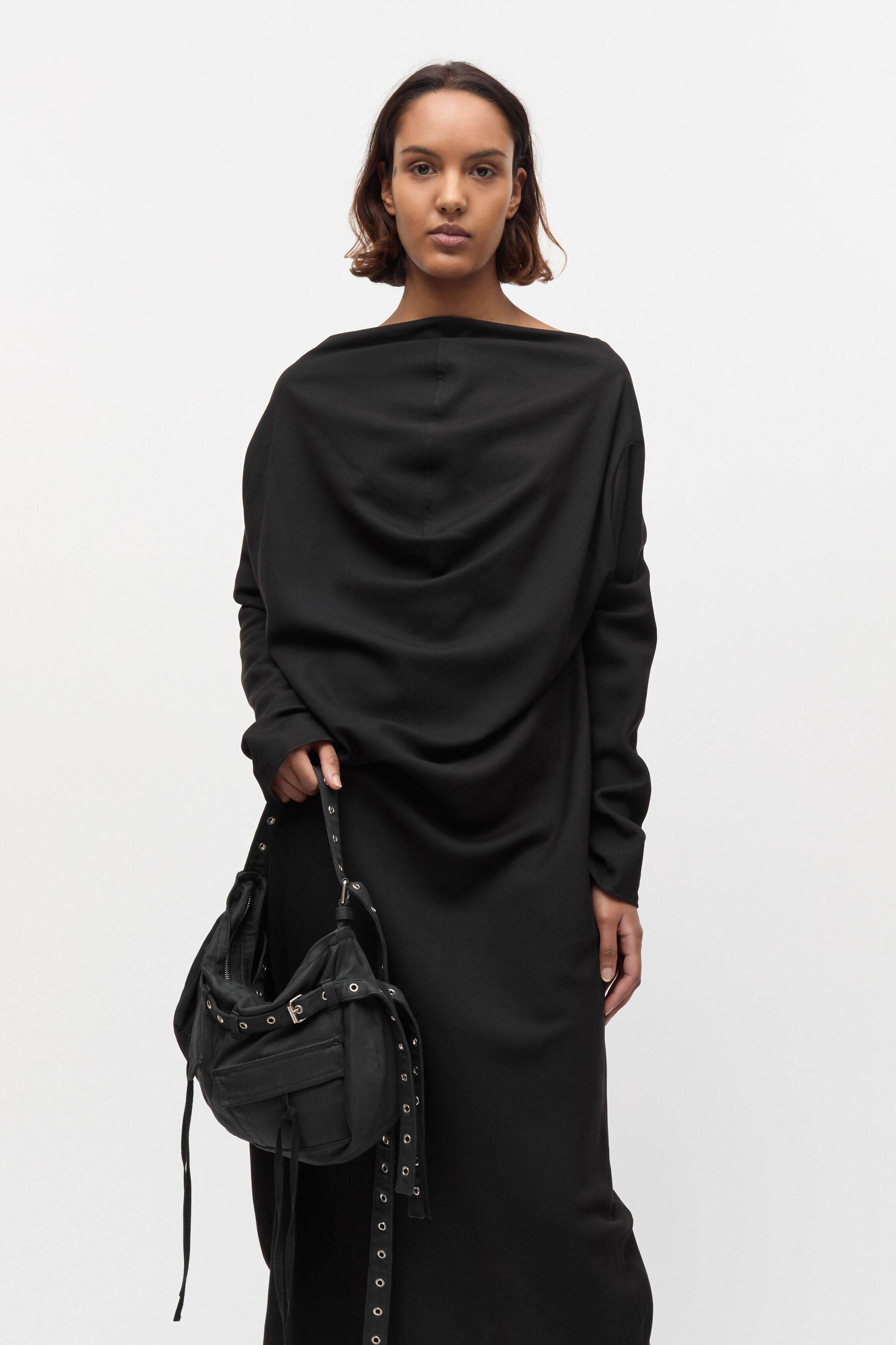 Open-Back Dress, Black Taus