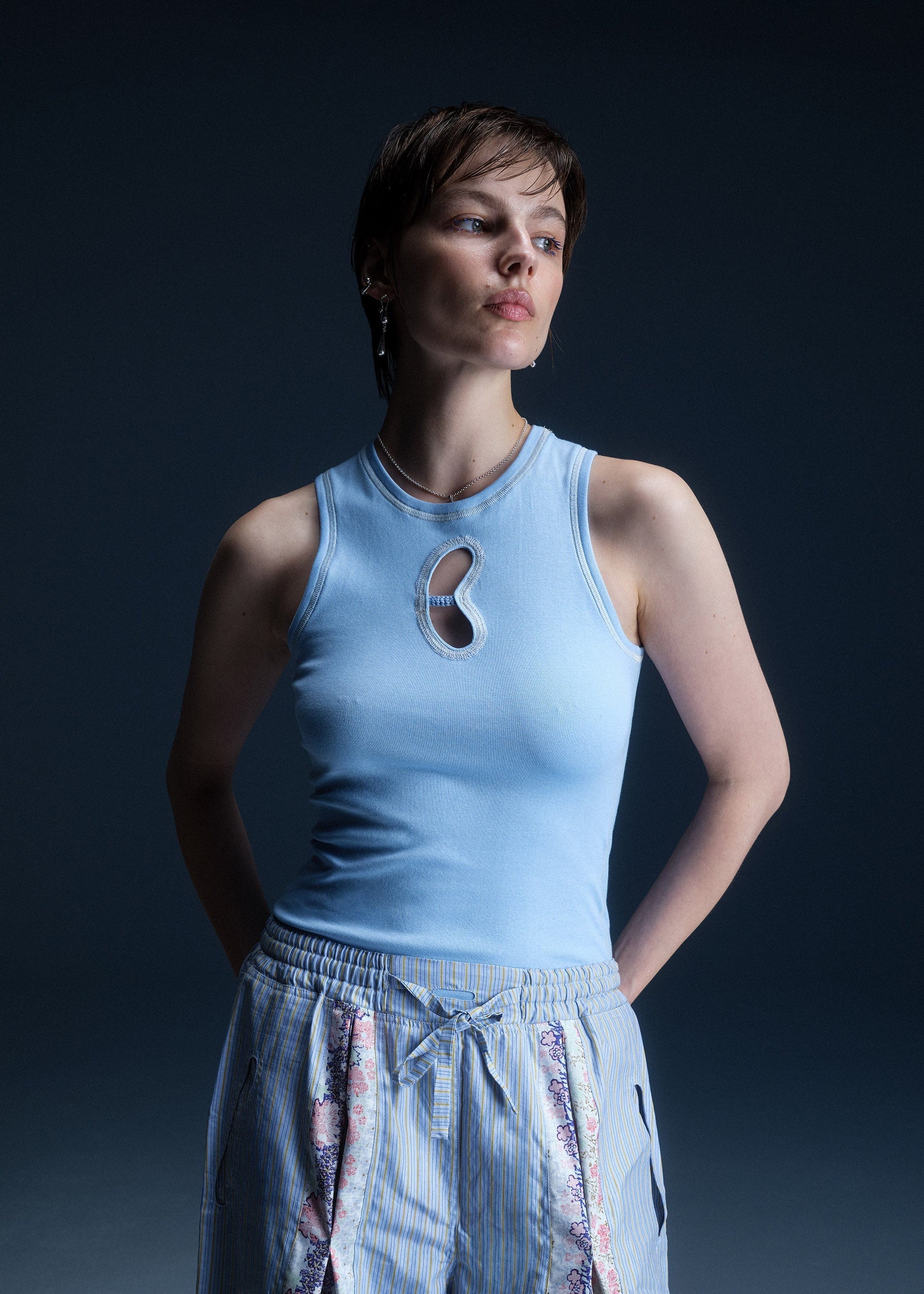 ORNAME top sky blue Aporeei