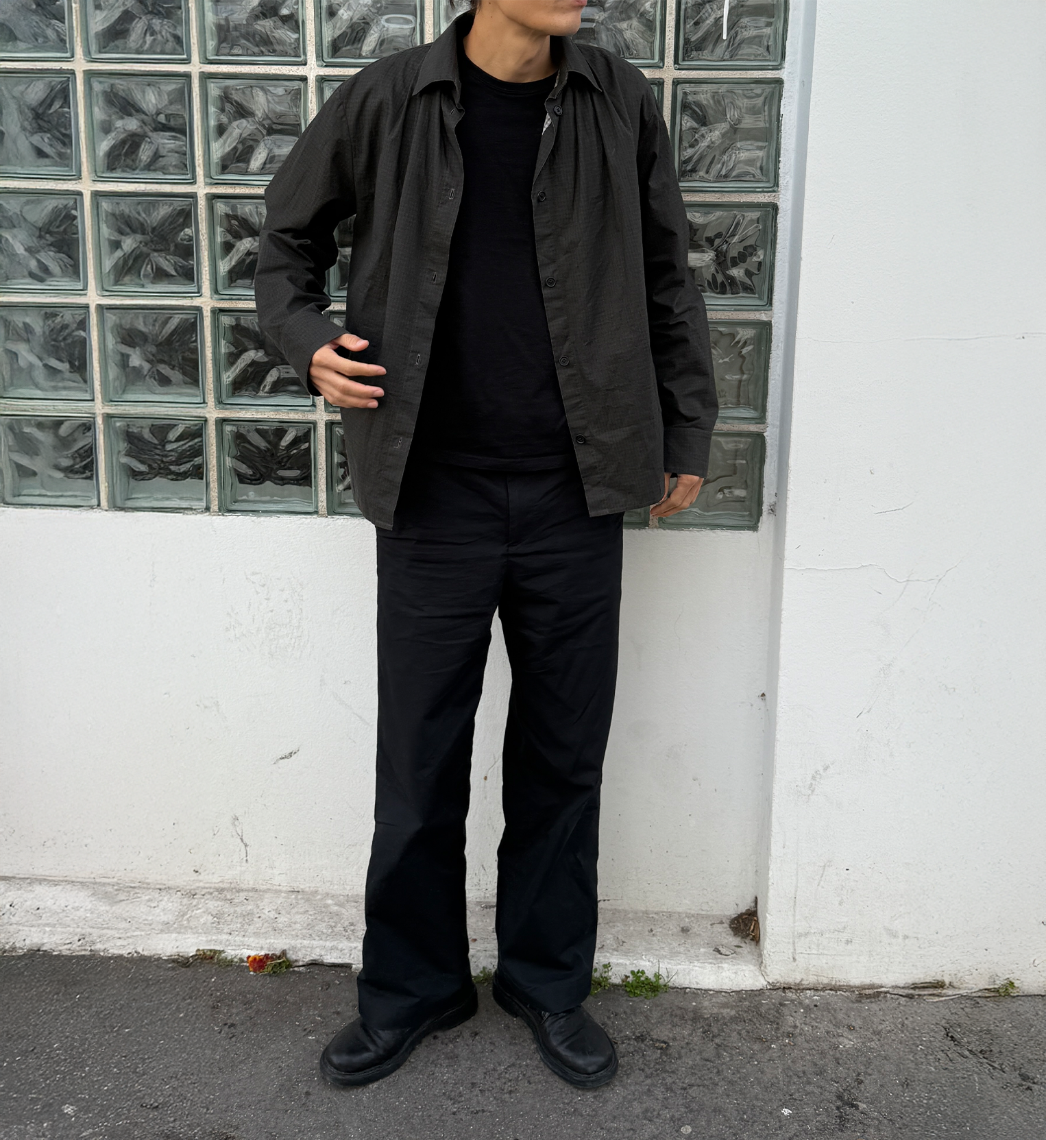 Draped Shawl Collar Shirt Gentle Signs studios (GSS)