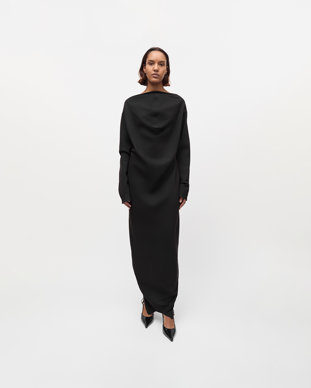 Open-Back Dress, Black Taus