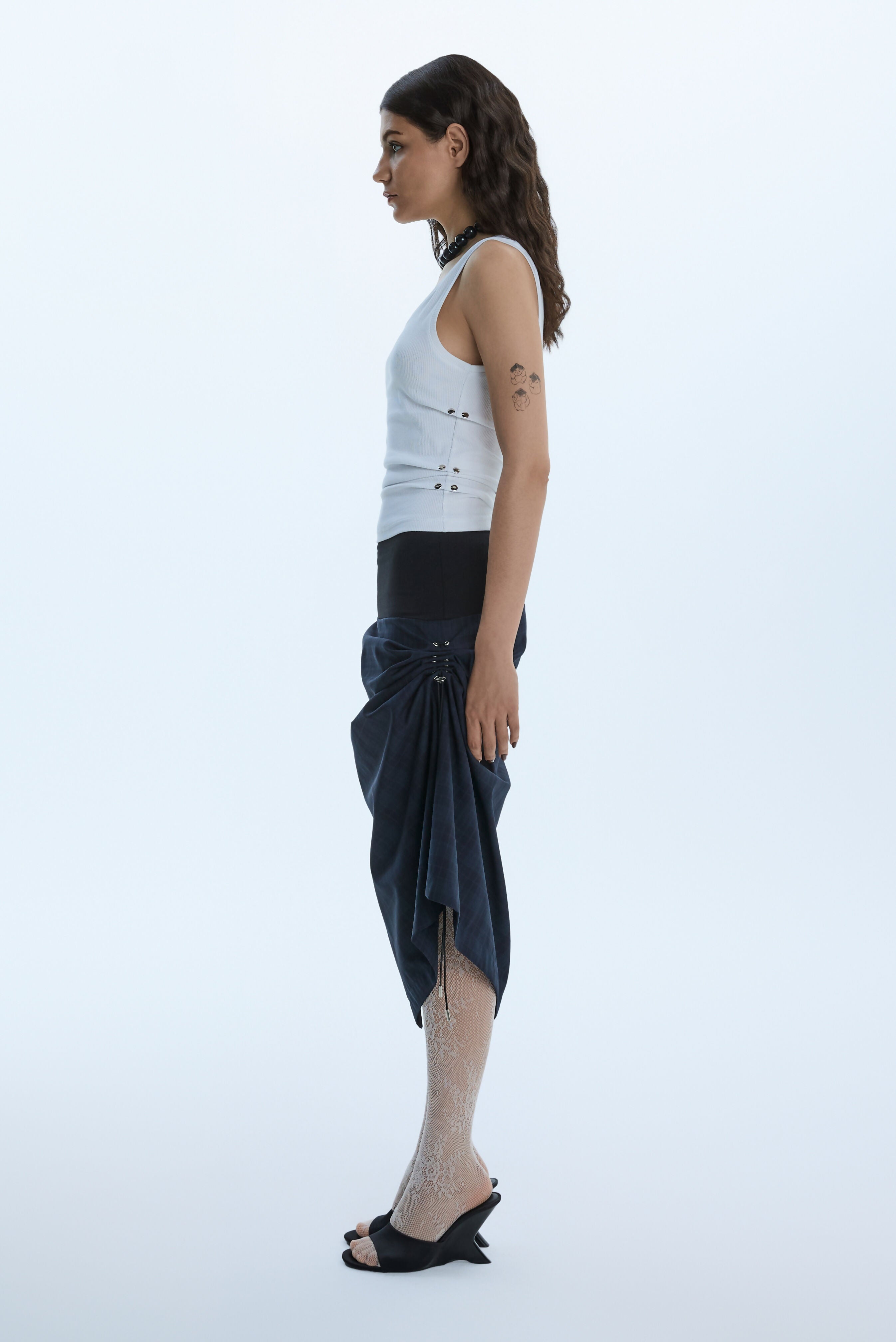 DRAPE SKIRT / NAVY Studio Stars